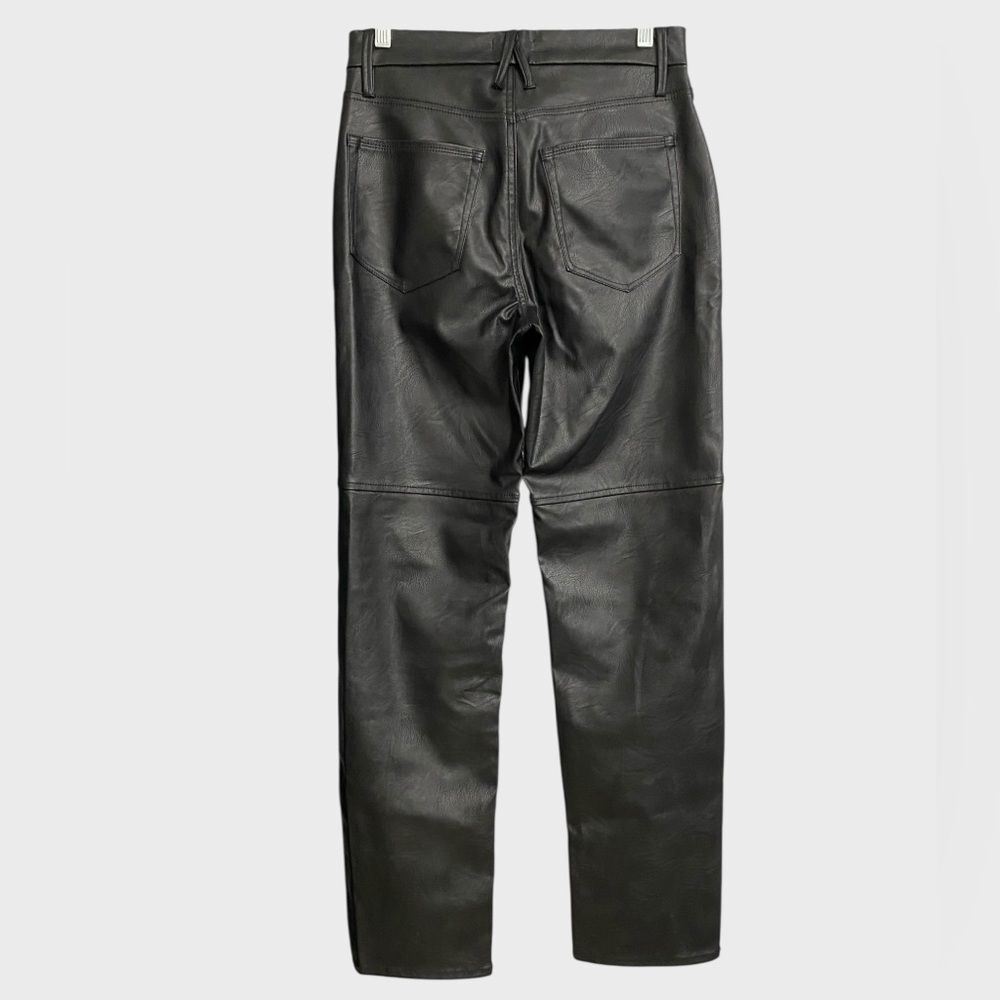 Good American Good Boy Faux Leather Pants Women's Size 6 Black Straight Leg - Picture 10 of 16
